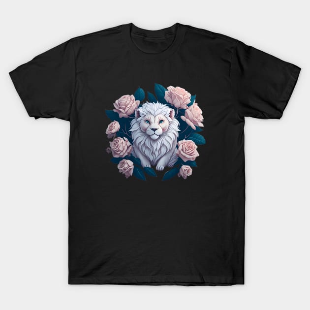 watercolor lion king of the garden sticker T-Shirt by FRH Design